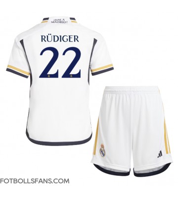 Real Madrid Antonio Rudiger #22 Replika Hemmatröja Barn 2023-24 Kortärmad (+ Korta byxor)
